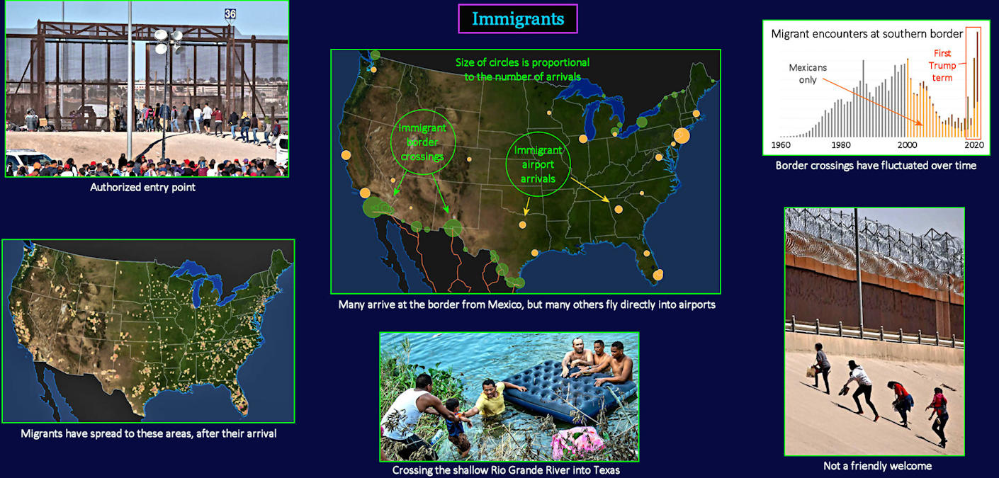 Immigrants, border patrols, 2010s map